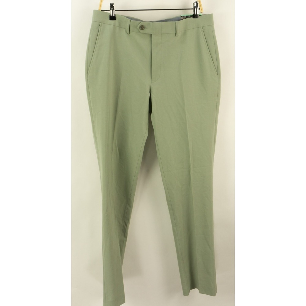 $175 Bar III Performance Wool Blend Slim-Fit Suit Pants Mens 34 x 34 Solid Green